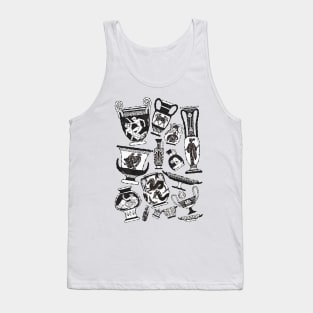 Ancient Greek Pottery - black and white Tank Top